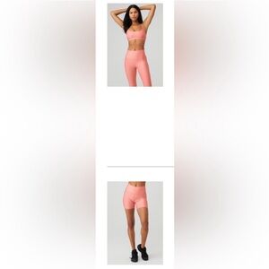ALO Yoga Pink Athletic Shorts and bra !!! SET!